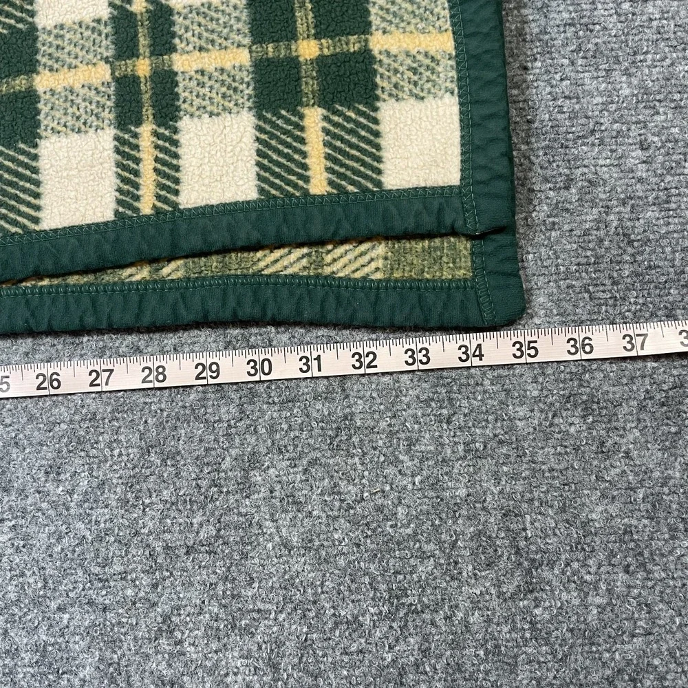 Vintage Biederlack Of America Plaid Botanical Blanket Green Yellow White 60